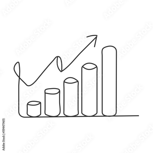 Capital Growth Line Icon. Editable Stroke Vector Icon. Business Performance Presentation Icon with Editable Stroke.