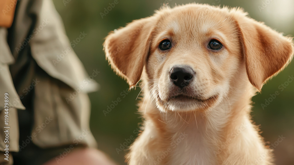 Tender moment with puppy showcasing innocence and curiosity, World spay day concept Tender moment with puppy showcasing innocence and curiosity, World spay day concept