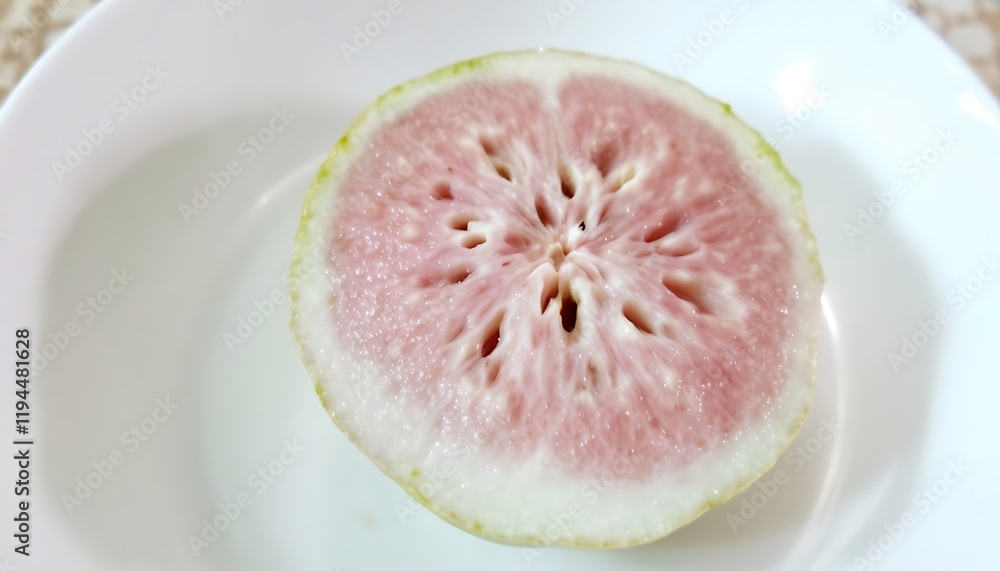 Pink Citrus Slice: A Delicate, Minimalist Still Life Pink Citrus Slice: A Delicate, Minimalist Still Life
