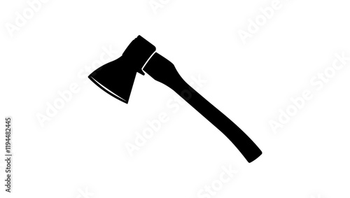 axe symbol, black isolated silhouette