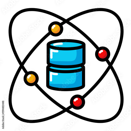 Data science Icon. Artificial intellegence in filled outline style
