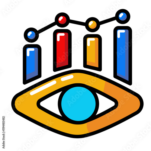 Predictive analytics Icon. Artificial intellegence in filled outline style
