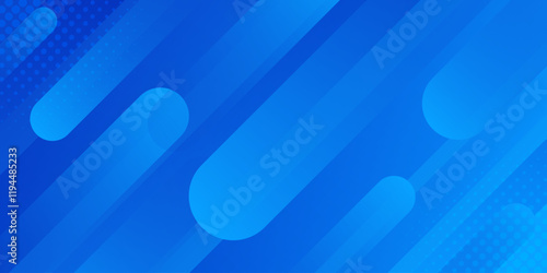 Blue gradient abstract dynamic background with halftone. Modern geometric wallpaper. Vector illustration. Suitable for templates, sale banners, events, ads, web and pages