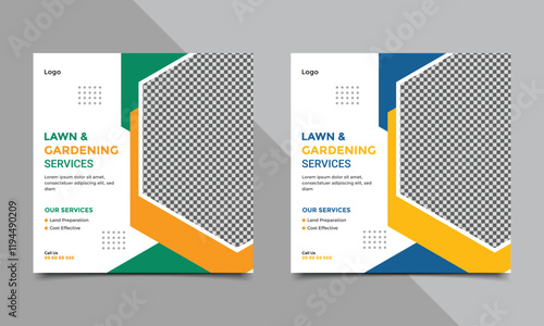 Lawn and Gardening service social media post design.