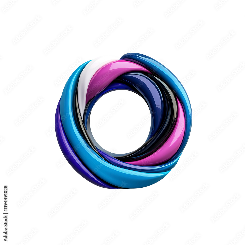 Abstract Colorful Swirling Ring - 3D Rendered Design Element Abstract Colorful Swirling Ring - 3D Rendered Design Element