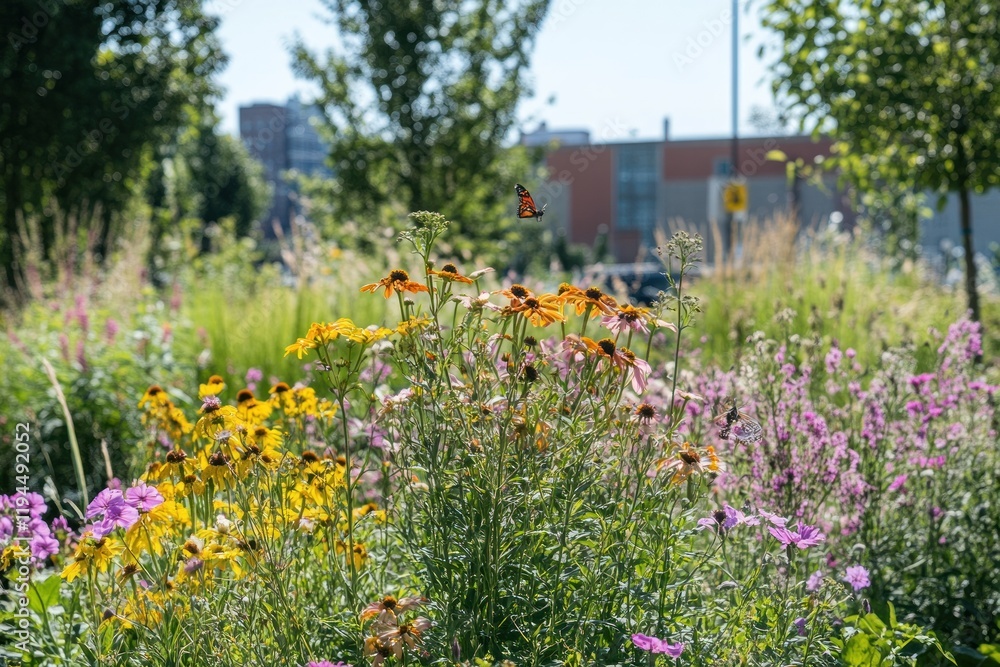 Summer Meadow: A Vibrant Tapestry of Flowers and Butterfly Summer Meadow: A Vibrant Tapestry of Flowers and Butterfly