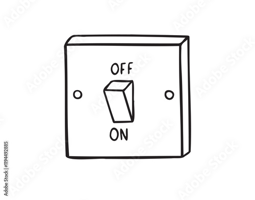Light switcher isolated doodle hand drawn icon on white background. eps10 light switcher sign