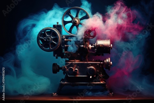 Smoke projector machine wheel. photo