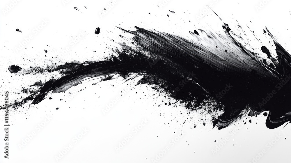 Dynamic black paint splash captures raw energy and artistic expr Dynamic black paint splash captures raw energy and artistic expr