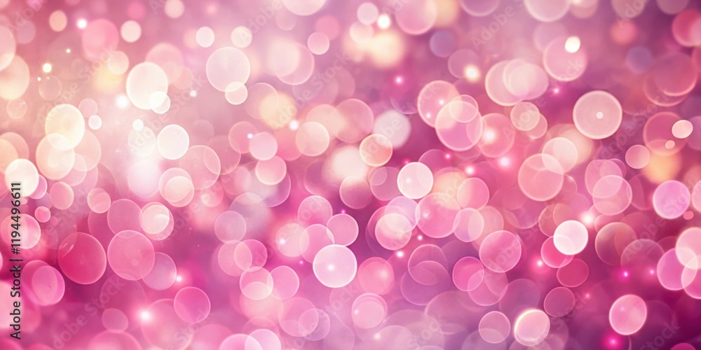 Abstract Pink and White Bokeh Background with a Festive and Romantic Glow