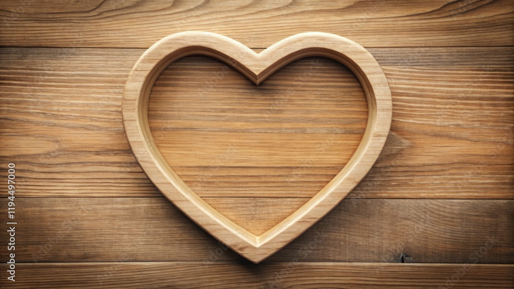 Wooden Heart Frame on Rustic Wood Background Wooden Heart Frame on Rustic Wood Background