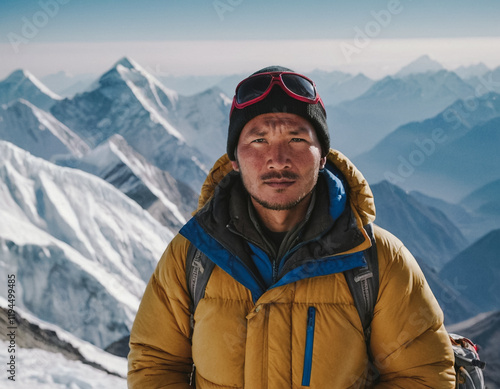 Portrait eines Sherpa im Hochgebirge photo