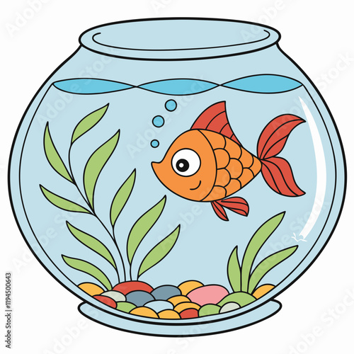 aquarium with goldfish