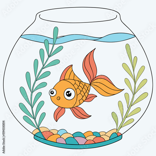 goldfish in a glass