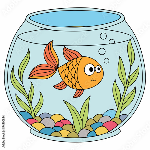 aquarium with goldfish