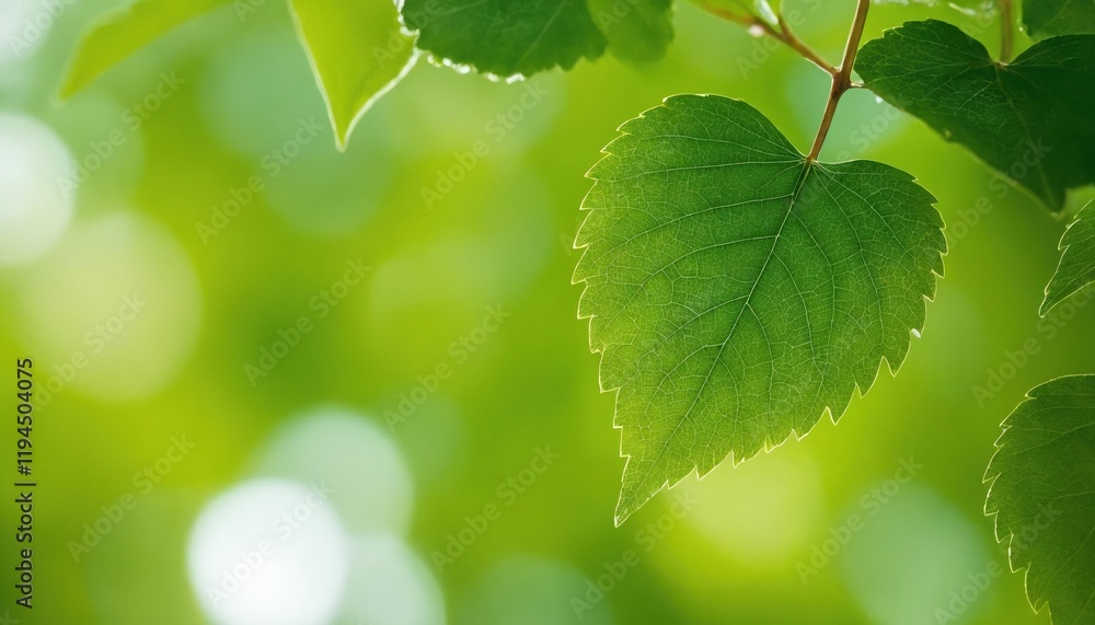 A vibrant green leaf against a blurred green background. A vibrant green leaf against a blurred green background.