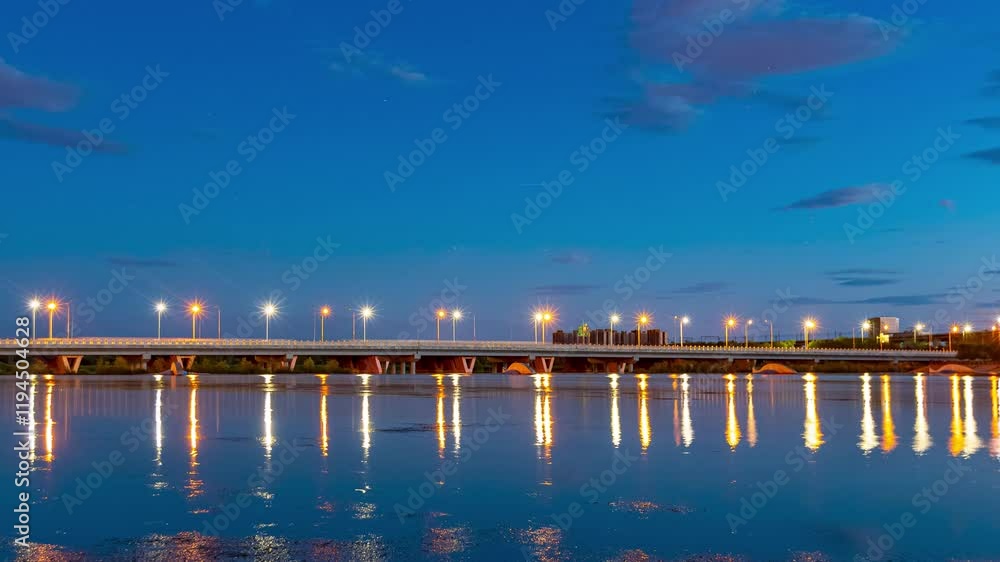 Transforming views of Yongding River Lugou New Bridge from day to night in stunning time lapse Transforming views of Yongding River Lugou New Bridge from day to night in stunning time lapse