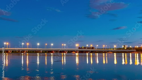 Transforming views of Yongding River Lugou New Bridge from day to night in stunning time lapse photo