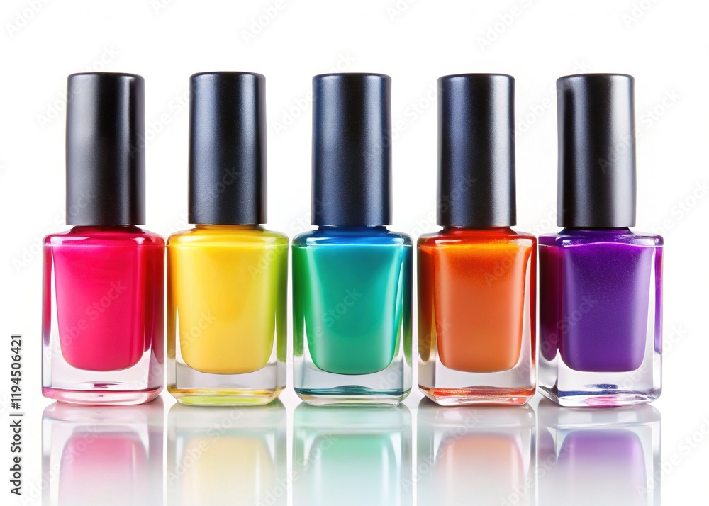 Bright Nail Polish Colors, Sharp Focus, Isolated Swatches, Professional Photography, Manicure Supplies Bright Nail Polish Colors, Sharp Focus, Isolated Swatches, Professional Photography, Manicure Supplies