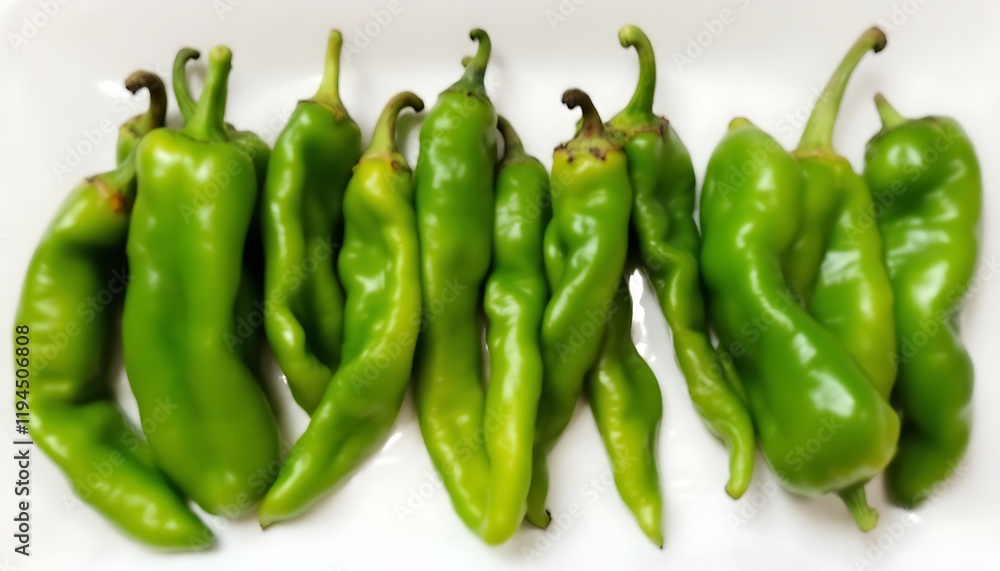 Vibrant Green Chili Peppers: A Fresh and Zesty Still Life