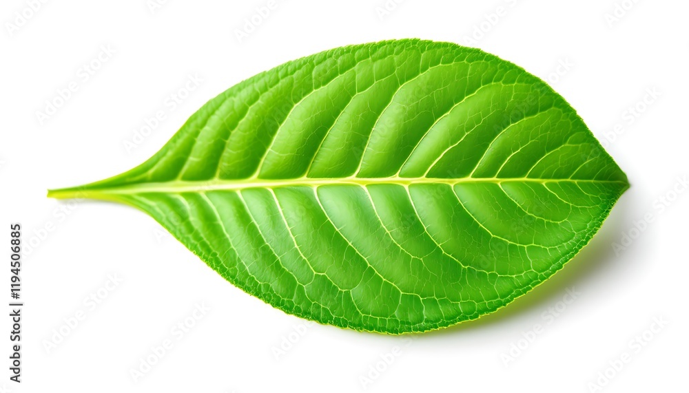 Fototapeta premium Vibrant Green Leaf: A Detailed Botanical Study