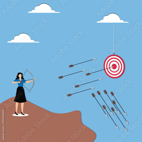 Countless hours of hard training to achieve skill improvement, the spirit and pursuit of not giving up and perseverance, countless arrows off target and one arrow that hits the bull's eye