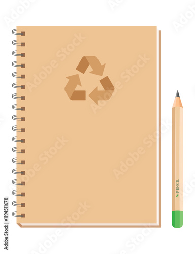 Eco-friendly notebook with eco pencil