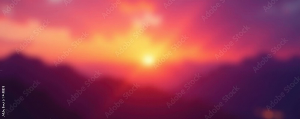 Obraz premium Blurred sunset hues, vibrant orange to purple gradient , calm, color