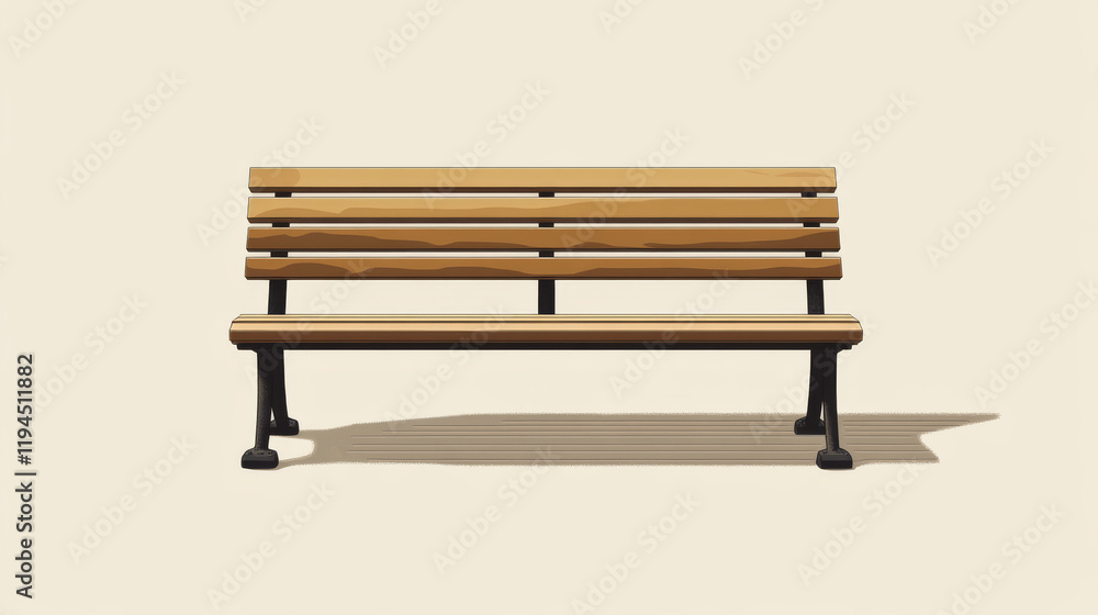 Wooden park or backyard bench front view. Realistic vector illustration set of long chair with light brown wood texture for public city garden. Street furniture made of deck plank. Outdoor seat. Wooden park or backyard bench front view. Realistic vector illustration set of long chair with light brown wood texture for public city garden. Street furniture made of deck plank. Outdoor seat.