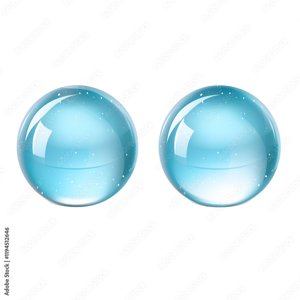 Glass Spheres with Water Droplets isolated on transparent background Glass Spheres with Water Droplets isolated on transparent background