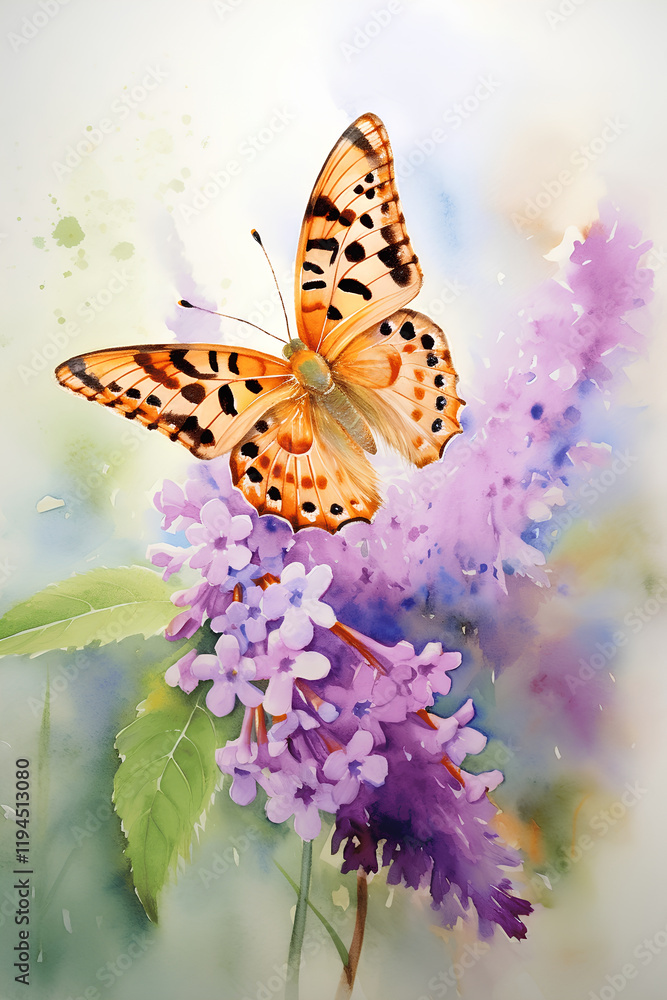 Obraz premium painting of butterfly on a flower