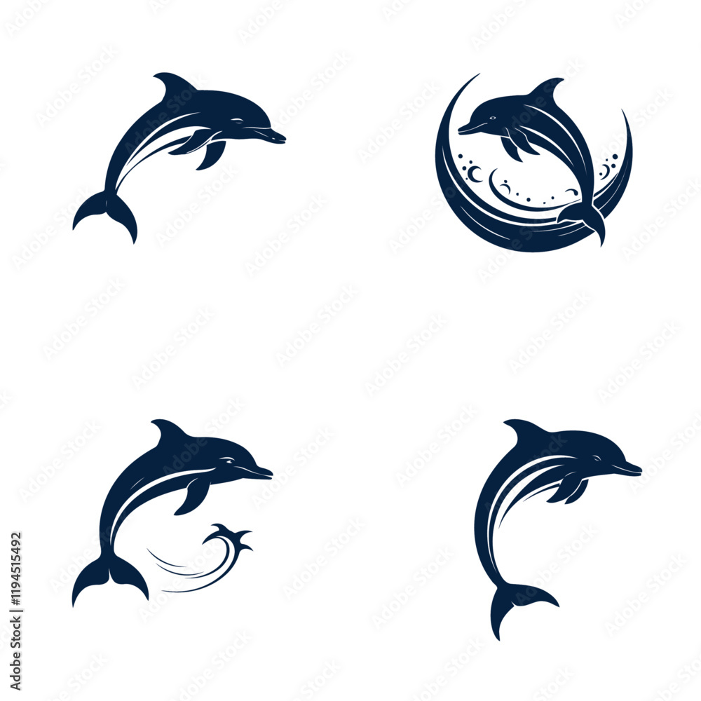 Naklejka premium Best Dolphin Vector icon set