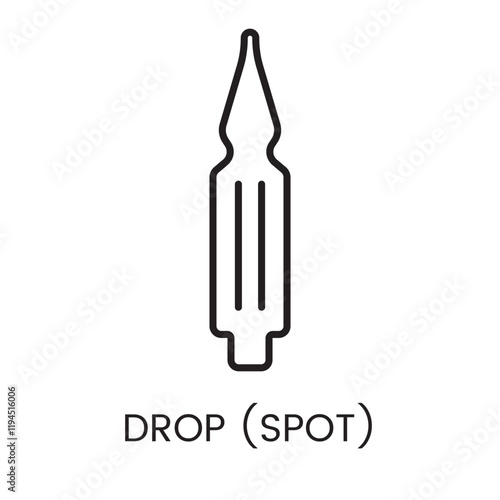 An icon of a pipette like applicator in vector, representing drop or spot-on treatments, with an editable stroke