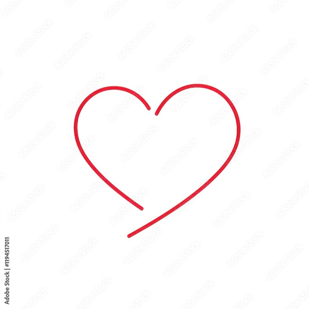 Minimalist red heart line art Minimalist red heart line art