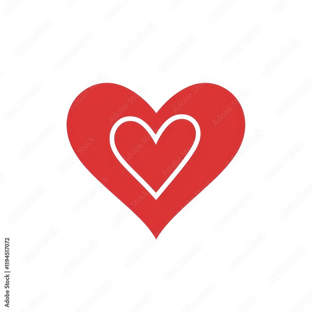 Red heart with white outline Red heart with white outline