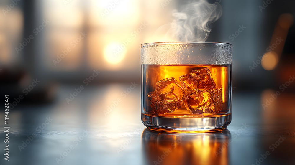a glass of whiskey with ice and ice a glass of whiskey with ice and ice