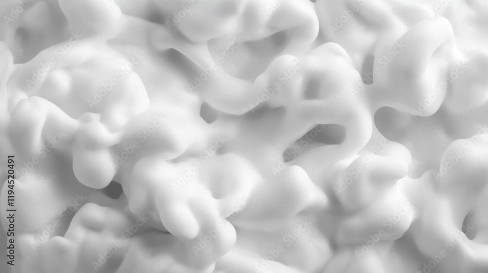 Fototapeta premium Abstract white foam texture with soft organic shapes and fluid patterns