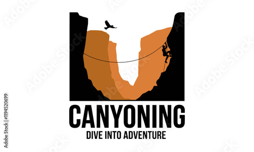 Canyoning Adventure Vector Clipart Set with Outdoor and Thrill Themes