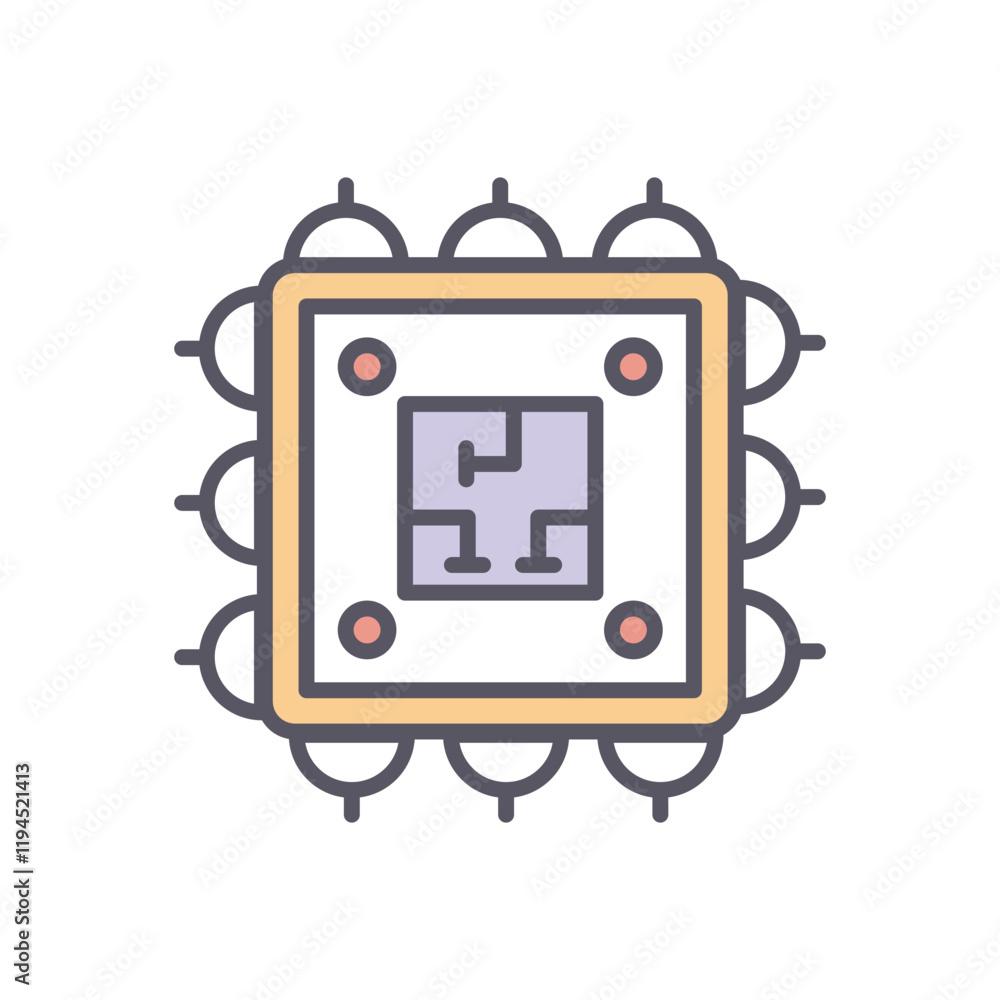 Cpu vector icon stock illustration Cpu vector icon stock illustration