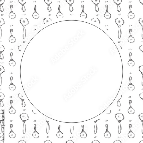 magnifying glass frame. doodle magnifying glass circle frame. hand drawn magnifying glass frame background. magnifying glass background