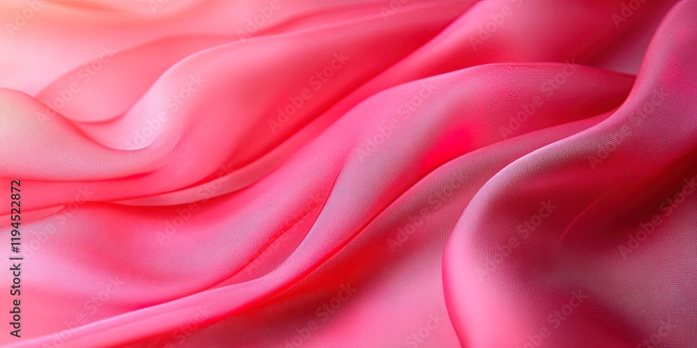 Obraz premium Pink silk fabric flowing smoothly creating elegant waves