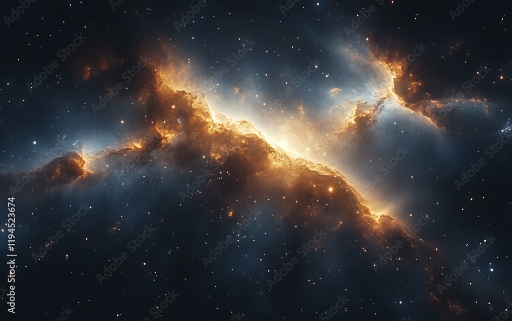 Glowing cosmic nebula in space. Glowing cosmic nebula in space.