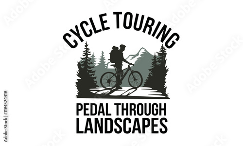 Cycle Touring Vector Clipart Set with Adventure and Outdoor Themes