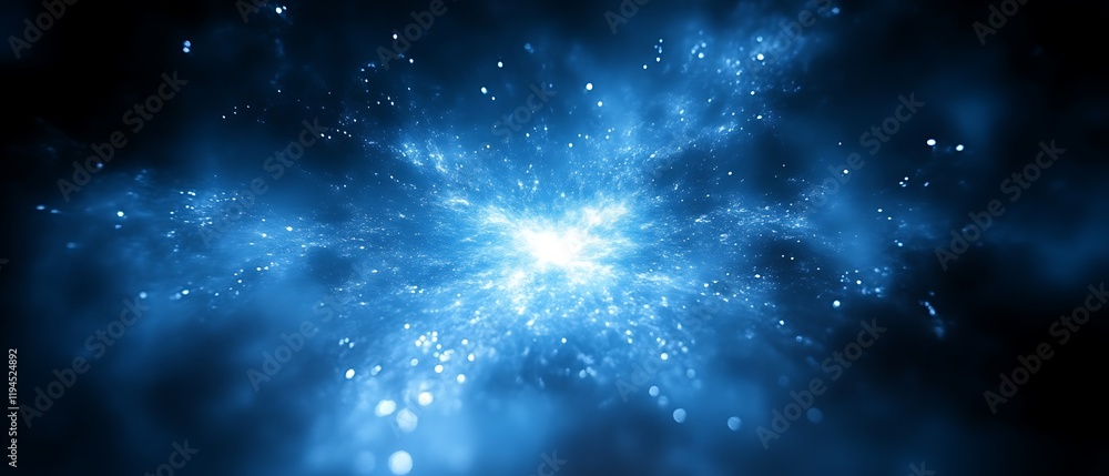 Obraz premium Abstract blue energy burst.