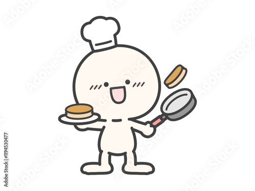 料理をするコックの人物のベクターイラスト03
