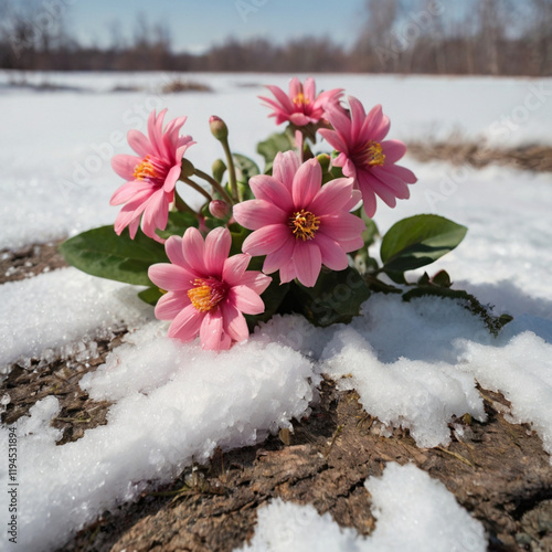 flower in snow