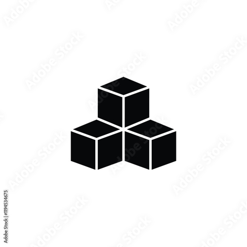 Geometric Cube Icon for Design and 3D Concepts