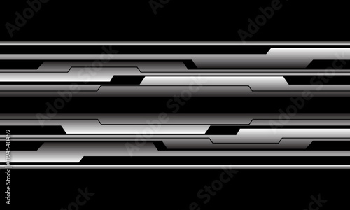 Abstract silver black cyber technology futuristic style geometric creative design modern background vector