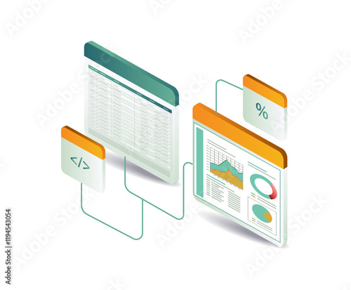 Technology business growth analysis data details screen