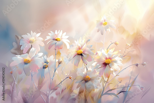 spainting of  pring flowers background